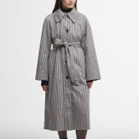barbour barbour beatrix check showerproof cotton-blend trench coat - 16