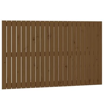 Cabecero Cama Pared Madera Maciza Pino Marrón Miel 140x3x90 Cm Vidaxl