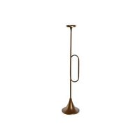 portavela metal 21x21x98 trompeta dorado