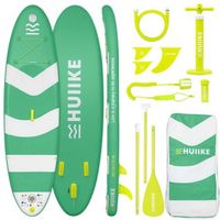 tabla paddle surf hinchable con accesorios huiike  sup con remo quillas inflador verde 10