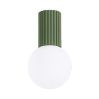 lampara de techo verde oliva aluminiovidrio
