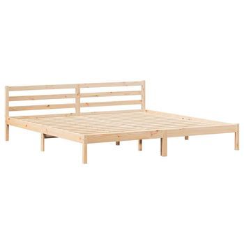 Marco De Cama Marrón 220 X 200 Cm Madera Maciza De Pino