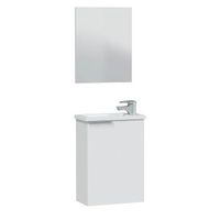 mueble de bano elsa 1 puerta espejo y con lavabo color blanco brillo