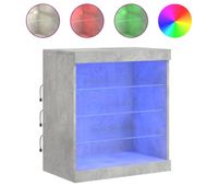 vidaxl aparador con luces led gris hormigon 605x37x67 cm
