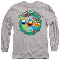 sesame street camiseta manga larga happy holidays para mujer