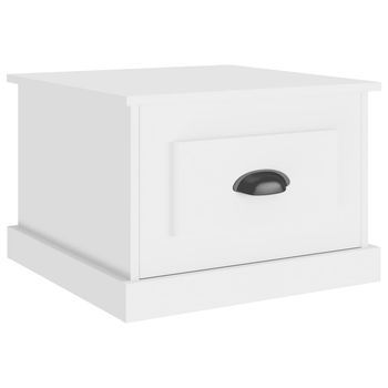 Mesa De Café - Mesa De Centro Madera Contrachapada Blanco 50x50x35 Cm