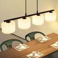 nettlife lampara colgante vintage para mesa de comedor - lampara colgante para salon comedor 4 llamas blanco