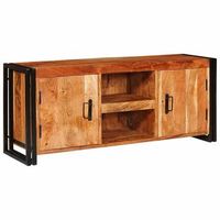 mueble de tv  mueble de salon  gabinete de tv marron 120 x 33 x 50 cm madera maciza de acacia