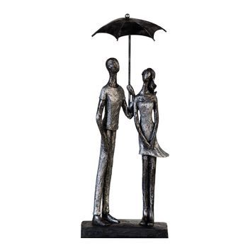 Casablanca By Gilde Estatuilla Escultura Decorativa Paraguas Plata Antigua H. 36 Cm