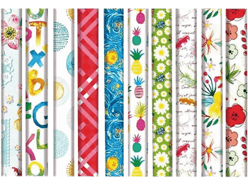 Papel de regalo - Campus Surtido, 70 x 200 cm, 1 rollo, Color aleatorio