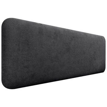 Dhome Cabecero Tapizado Liso Redondeado Tela Para Pared Acústicos Cabeceros Absorbentes Cabezal Cama Dormitorio (negro, 160cm)