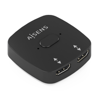 conmutador hdmi aisens switch 4k60hz 2x1 negro