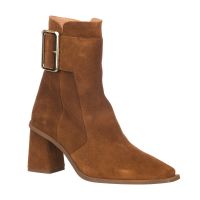 botin serraje cuero tacon alto