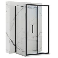 cabina de ducha adosada a la pared rea rapid fold black 100x90