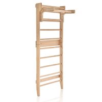 costway escalera de gimnasia y terapia fisica de pared con 10 varillas fijas de material de madera solida carga 100kg natural