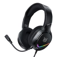 auriculares onikuma x31 con cable usb y jack 35 mm para gaming rgb microfono flexible gris