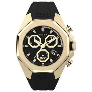 Timex Reloj Hombre Caja De Acero Pulsera Silicona De Color Negro Resistente Al Agua 10 Atm Tw2w69800