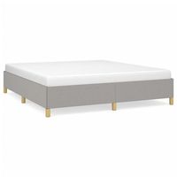 cama tapizada 203x180x35 cm tejido 100  poliester contrachapado y madera tratada - gris