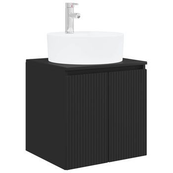 Vanidad Con Lavabo De Pared Negro 49,5 X 44,5 X 65 Cm Vidaxl