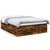 cama matrimonial  cama para adultos  estructura de cama madera de ingenieria roble ahumado 150x200cm