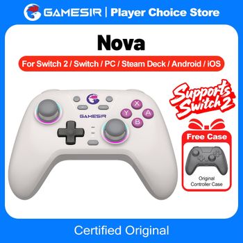 Gamepad GameSir Nova para Nintendo Switch 2/1, PC, Steam, iOS, Android, Control de Juegos con Joysticks de Efecto Hall y Conectividad Tri-Modo