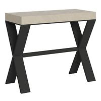 consola extensible 90x40196 cm efecto madera cachemira hierro