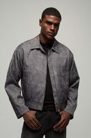 chaqueta harrington regular fruncida gris