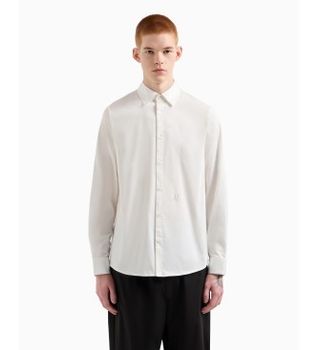 A|X Armani Exchange para hombre. XM000339AF10192U0009 Camisa Clássica blanco (M), Casual, Algodón, Manga larga