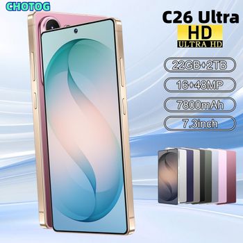 Nuevo Teléfono Celular CHOTOG C26 Ultra Smartphone Android 15 5G 7.3 HD, 22GB 2TB 7800mAh Octa Core, Desbloqueado, Doble SIM, Cámara de 16+48MP
