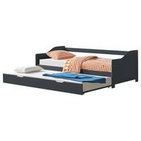 encasa sofa cama - pino - 205x1905x66cm - cama extraible - canape - pino - gris oscuro