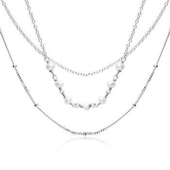 Cadena de mujer de plata 925, tres vueltas