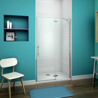 aica mampara de ducha frontal abatible perfil cromado vidrio antical 6mm 990-1020x1900mm