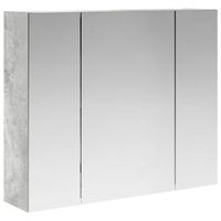 armario con espejo de bano gris concreto 60 x 145 x 50 cm vidaxl
