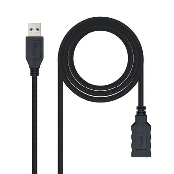 Nanocable Cable USB 3.0 Alargador Macho/Hembra 3m Negro