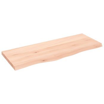 Encimera De Baño Madera Maciza Sin Tratar 100x40x(2-4) Cm