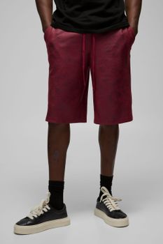 Pantalón Deportivo De Ante Sintético Con Cintura Elástica, Rojo