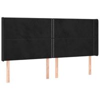cabecero cama mueble de dormitorio con led de terciopelo 203 x 16 x 118128 cm negro m020001802