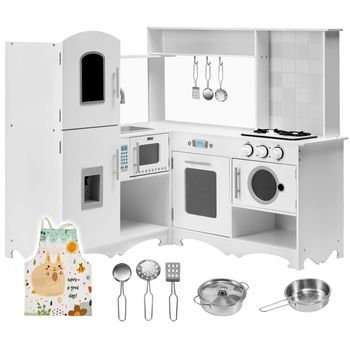 Gran Cocina De Esquina Madera Con Lavadora Mamabrum
