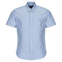 polo ralph lauren camisa manga corta camisa de corte recto en oxford liso para hombre