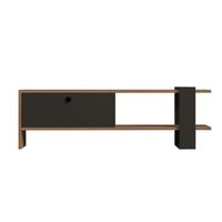 mueble tv asimetrico gris antracita con armario con aspecto de madera 120 cm ova