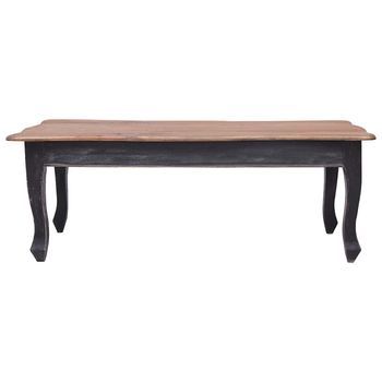 Mesa De Centro 120x60x45 Cm Madera Maciza De Caoba Con Acabado Al Agua - Negro