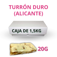 turron duro en porciones de 20g en cajas a granel - caja de 15kg