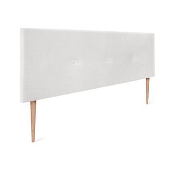 Cabecero De Lana Natural Con Botones 135x105cm Con Patas Camas 120/135 - Blanco