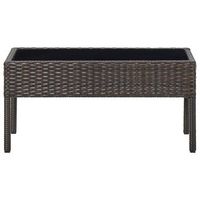 mesa de jardin  mesa de exterior ratan sintetico marron 75x40x37 cm