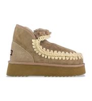 mou para mujer mufw681000a botines de piel mini eskimo platform marron 40 8 a 10cm ninguno casual gris taupe