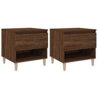 mesitas de noche 2 uds contrachapada roble marron 50x46x50 cm vidaxl