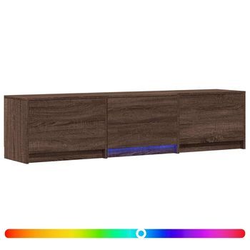 Mueble De Tv Con Led 165 X 34 X 40 Cm Roble Marrón Vidaxl