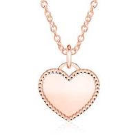 cadena corazon de plata 925 chapada en oro rosa
