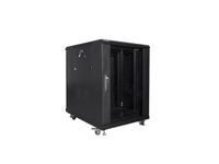 rack lanberg ff01-6815-12b 15u independiente 800kg ip20 19 ventilacion cristal templado negro