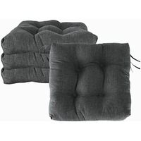 reino mansidi cojin de silla sin respaldo gris liso 40x40x7cm pack 4para terrazajardin y exterior